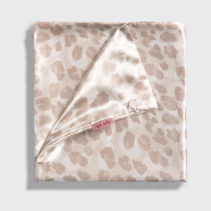 KITSCH Leopard King Satin Pillowcase 2 Pack — lifestyle shot