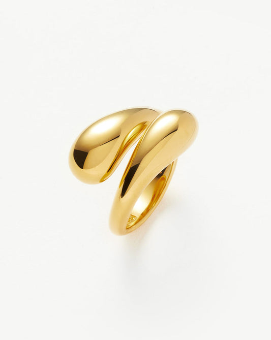 Savi Sculptural Crossover Ring | 18ct Gold Plated Vermeil Rings Missoma