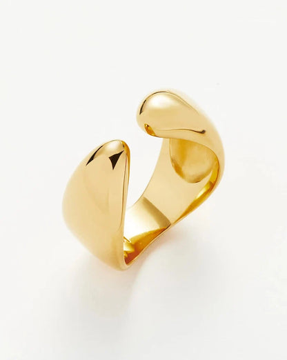 Savi Sculptural Open Stacking Ring | 18ct Gold Plated Rings Missoma