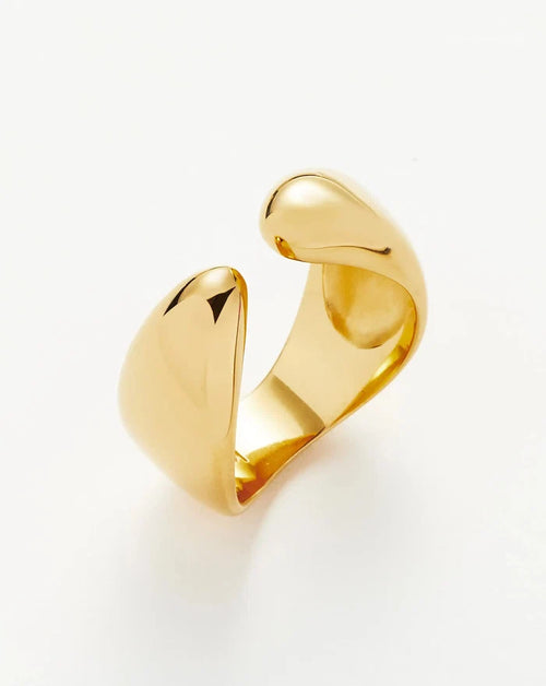 Savi Sculptural Open Stacking Ring | 18ct Gold Plated Rings Missoma