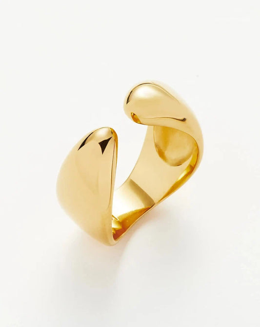 Savi Sculptural Open Stacking Ring | 18ct Gold Plated Rings Missoma