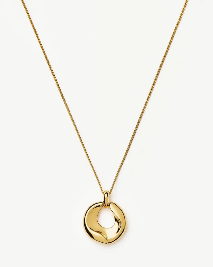 Sculptural Ridge Molten Pendant Necklace | 18ct Gold Plated Necklaces Missoma