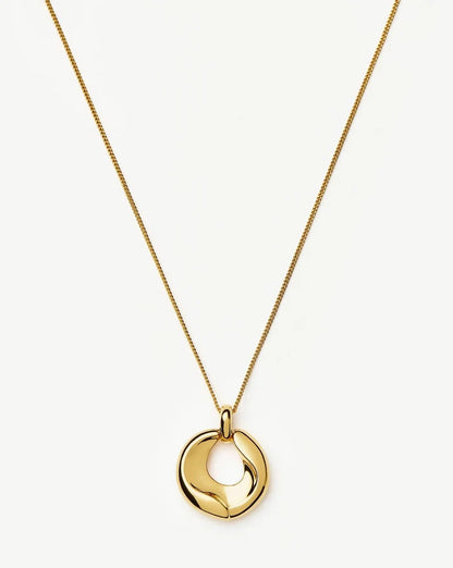 Sculptural Ridge Molten Pendant Necklace | 18ct Gold Plated Necklaces Missoma