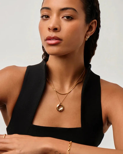 Sculptural Ridge Molten Pendant Necklace | 18ct Gold Plated Necklaces Missoma