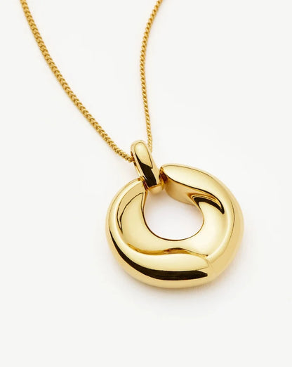 Sculptural Ridge Molten Pendant Necklace | 18ct Gold Plated Necklaces Missoma