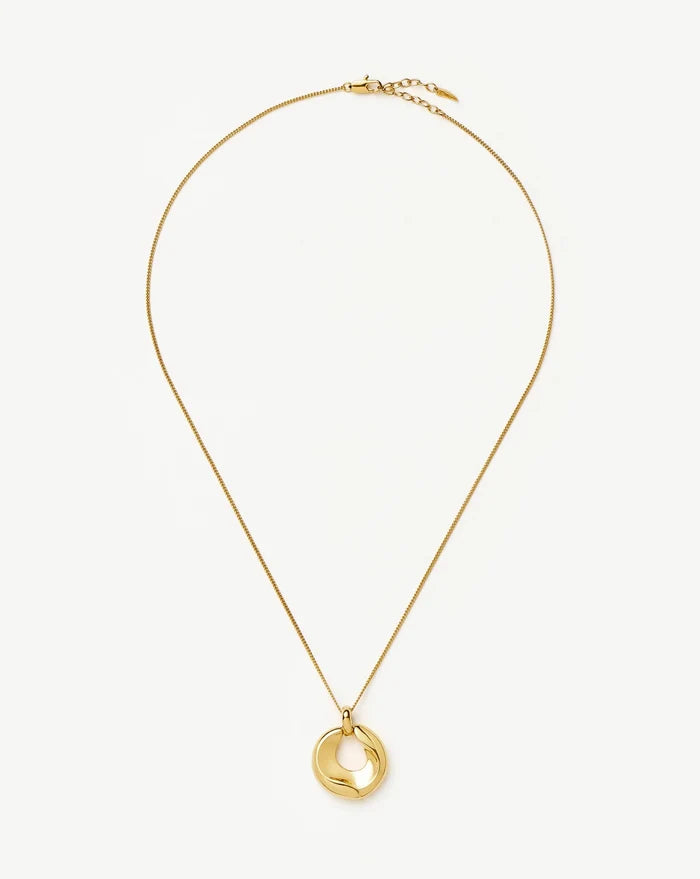 Sculptural Ridge Molten Pendant Necklace | 18ct Gold Plated Necklaces Missoma