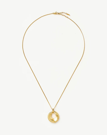 Sculptural Ridge Molten Pendant Necklace | 18ct Gold Plated Necklaces Missoma
