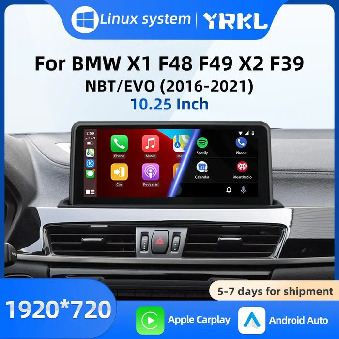 SCUMAXCON Linux System High-end For BMW X1 X2 F48 F49 F39 NBT Multimedia Video Player Wireless Carplay AndroidAuto BT Navigation Monitor