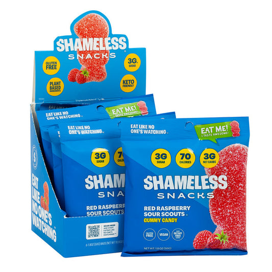 Shameless Snacks Sour Scouts Red Raspberry Gummy Treats Bag - 6 Count
