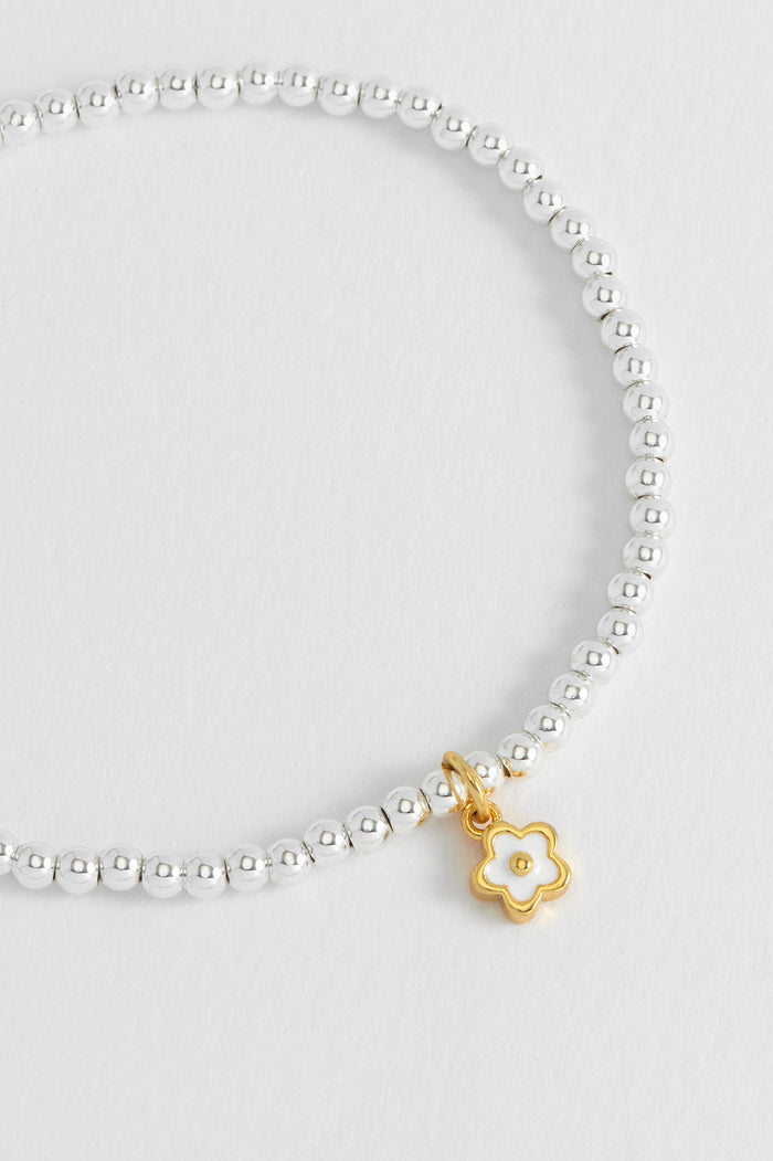 Sienna Beaded Enamel Flower Charm Bracelet