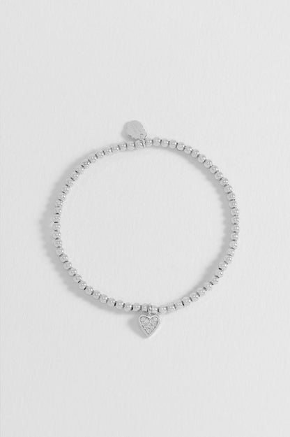 Sienna Beaded Pave Heart Bracelet