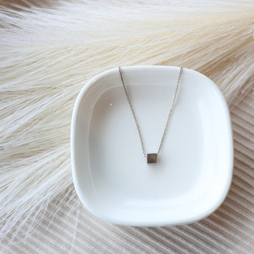 Silver Cube Pendant