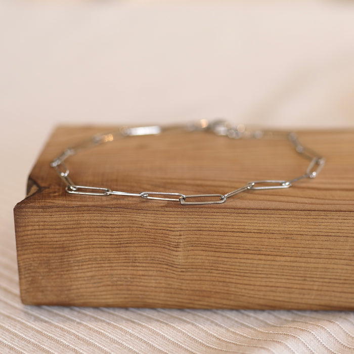 Silver Petite Paperclip Bracelet