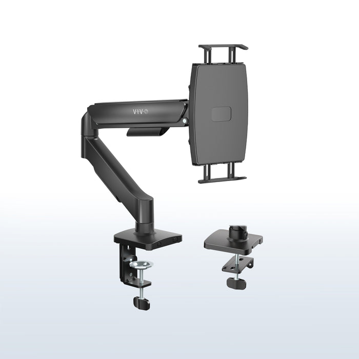 Single Mechanical Arm Desk Mount for Tablets, 2-in-1 Laptops, Portable Monitors