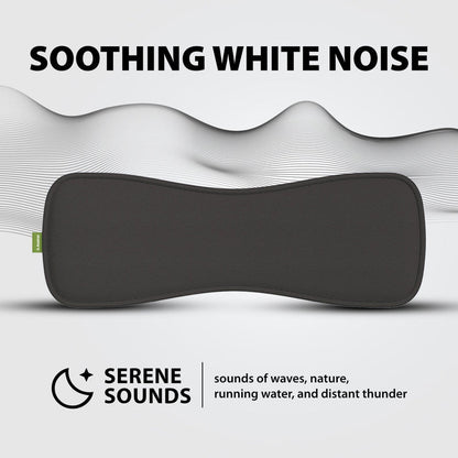 Slumber Bluetooth Pillow Sleep Headphones with MP3 Player, outlet powered, featuring white noise like waves, nature, running water, and thunder.