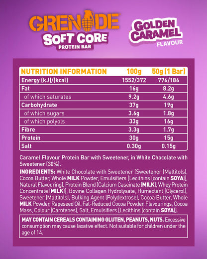Soft Core Golden Caramel Protein Bar