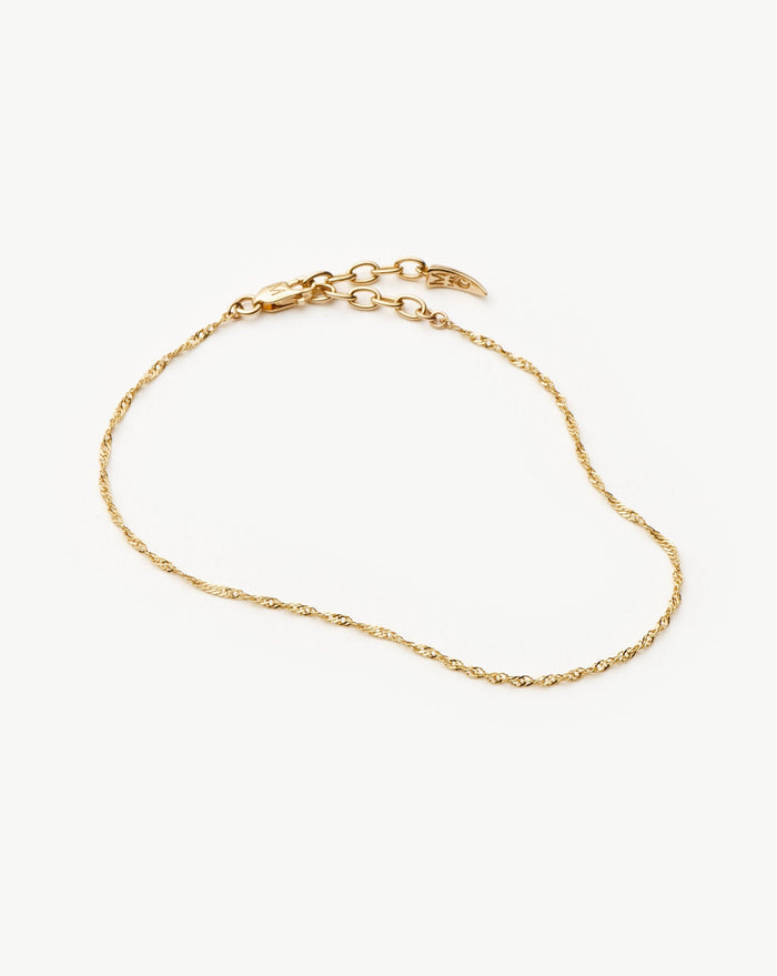 Fine Twisted Chain Bracelet | 14ct Solid Gold Bracelets Missoma