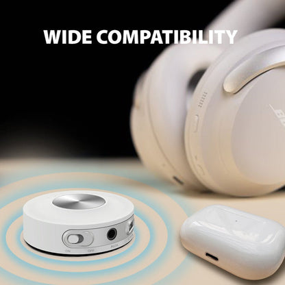 SoundJet R2 Bluetooth Adapter for Airplane, PC, Gym, and PS5, compatible with any bleutooth hadphones, AUX devices, workouts, and entertainment