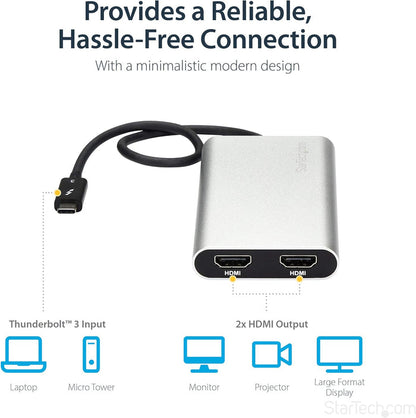 StarTech TB32HD2 Thunderbolt 3 To Dual HDMI Adapter 4K 30Hz