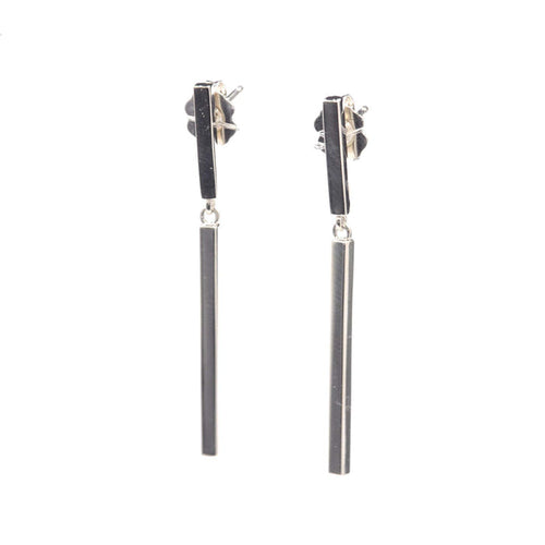 Sterling Silver Bar Dangle Earrings