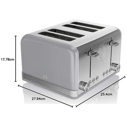 SWAN ST19020GRN Retro 4 Slice Toaster