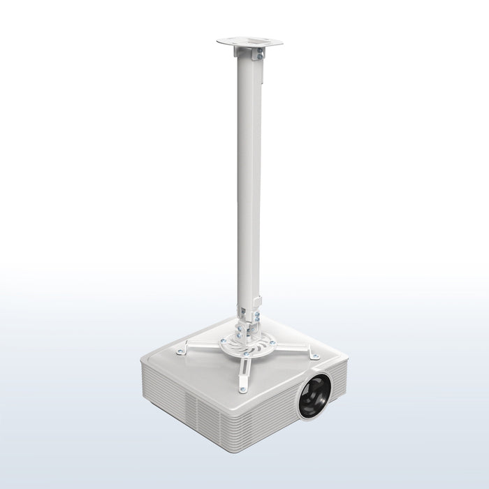 Projector with ceiling mount on a white background