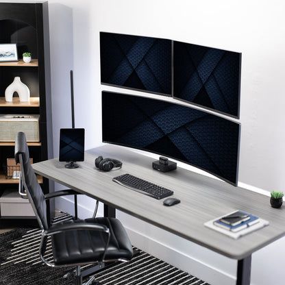 Telescoping Dual Monitor Wall Mount + Single Ultrawide Monitor Wall Mount