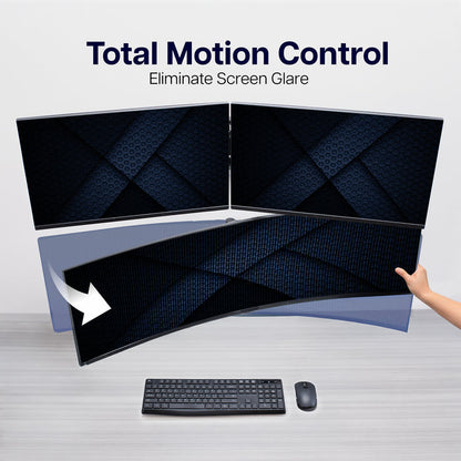 Telescoping Dual Monitor Wall Mount + Single Ultrawide Monitor Wall Mount Motion Control