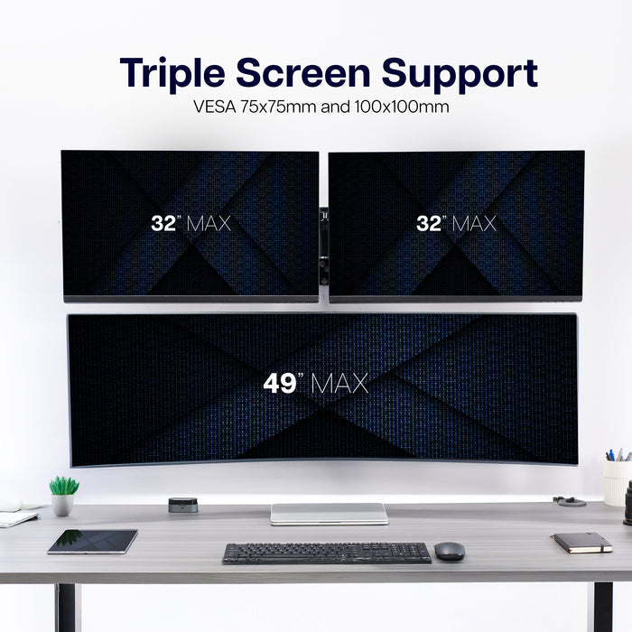 Telescoping Dual Monitor Wall Mount + Single Ultrawide Monitor Wall Mount