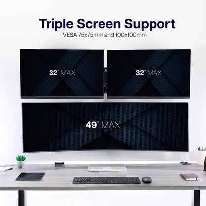 Telescoping Dual Monitor Wall Mount + Single Ultrawide Monitor Wall Mount