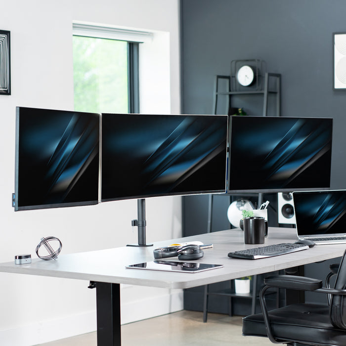 Telescoping Triple Monitor Desk Mount - Up to 38" Screens