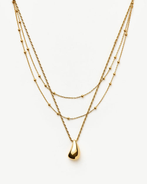 Savi Droplet Pendant & Double Necklace Set | 18ct Gold Vermeil Layering Sets Missoma