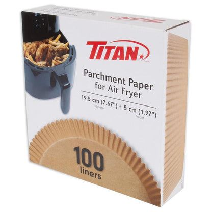 Titan Non-stick Paper Liners for Air Fryer 100 Units / 19.5 cm / 7.6 inches -462113 Ebuystt