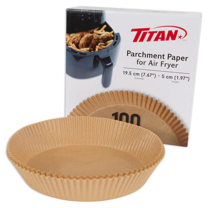 Titan Non-stick Paper Liners for Air Fryer 100 Units / 19.5 cm / 7.6 inches -462113 Ebuystt
