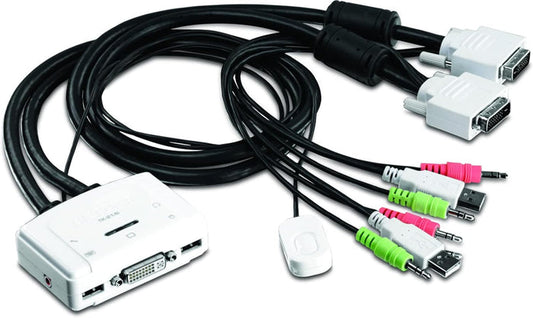 TRENDnet 2Port DVI USB KVM Switch And Cable Kit With Audio TK-214i