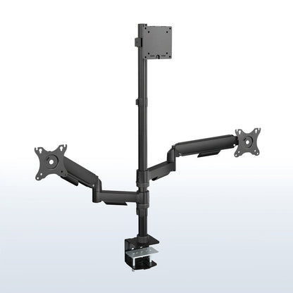 Triple Monitor Desk Mount (2 Mechanical Arms + 1 Fixed) - 32” / 49" Screens