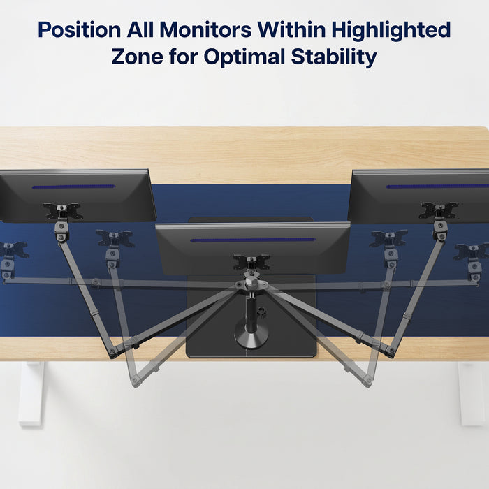 Triple Monitor Desk Stand - 13” to 32" Screens