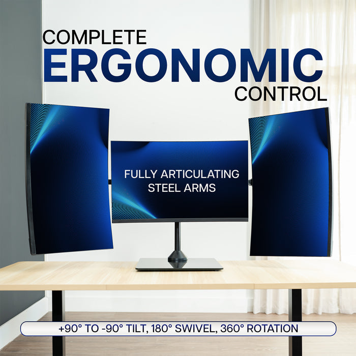 Triple Monitor Desk Stand - 13” to 32" Screens