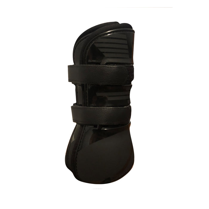 TuffRider Premium Engraved Boots w/ Leather Straps-2 Piece/Pair, Black, Full - Breeches.com