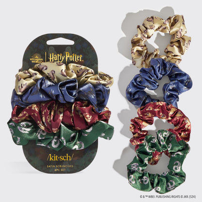 Kitsch x Harry Potter Satin Sleep Scrunchies 4pc Set - All Houses
