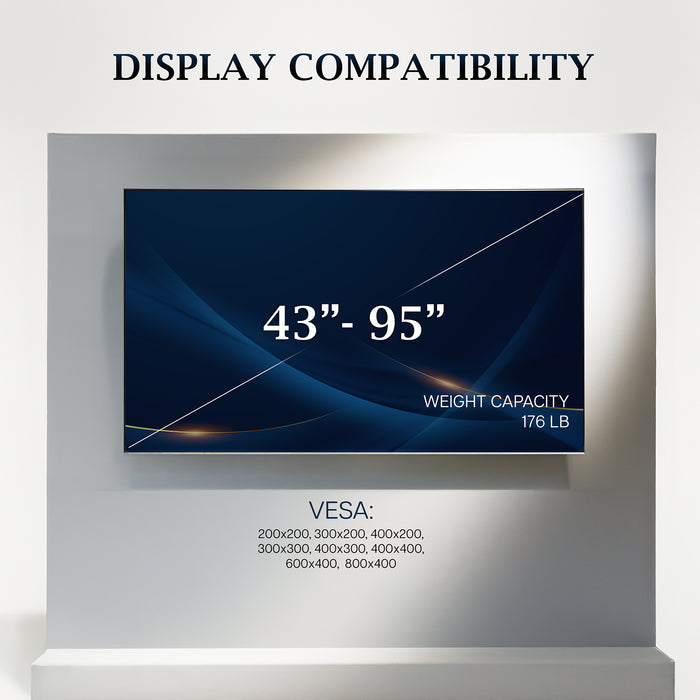 Pro Heavy Duty Full Motion TV Wall Mount Display Compatibility
