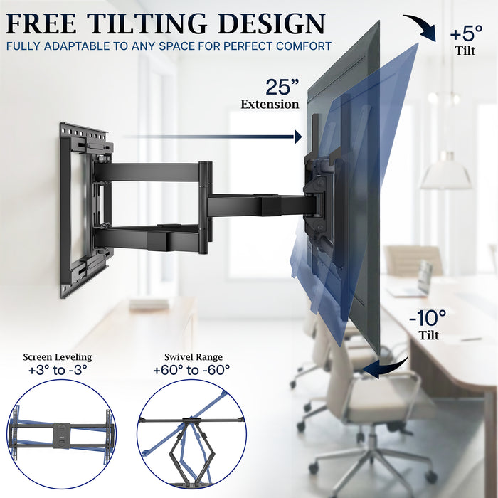 Pro Heavy Duty Full Motion TV Wall Mount Adjustability