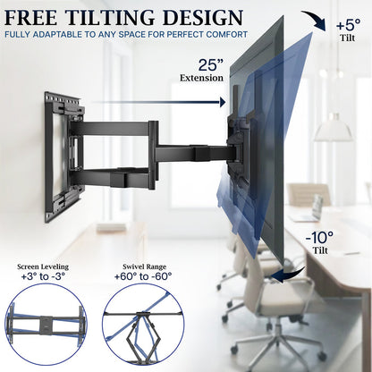 Pro Heavy Duty Full Motion TV Wall Mount Adjustability