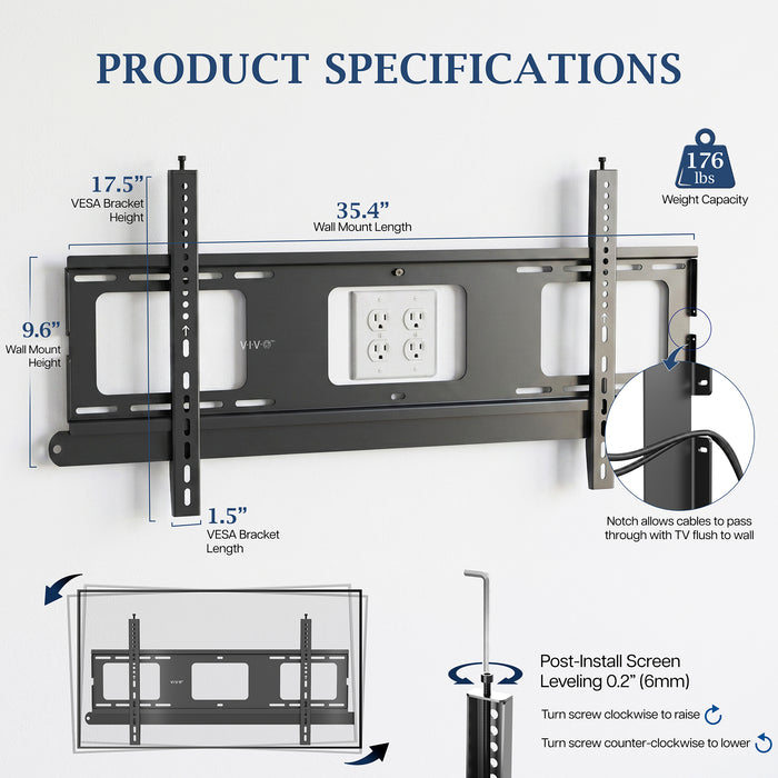 VIVO PRO Large TV Wall Mount - 43" to 75" Screens