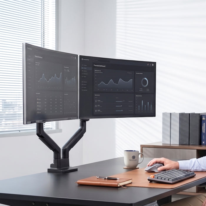 Pro Pneumatic Arm Dual Ultrawide Monitor Desk Mount