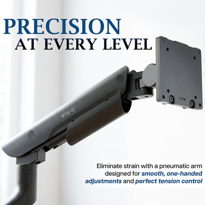 Pro Pneumatic Arm Single Ultrawide Monitor Desk Mount Precision Leveling