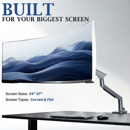 Pro Pneumatic Arm Single Ultrawide Monitor Desk Mount