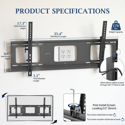 VIVO PRO Tilting Large TV Wall Mount - 43" to 95" Screens
