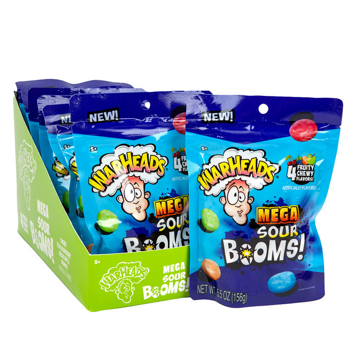 Warheads Mega Sour Booms Chewy Candy Peg Bag - 8 Count