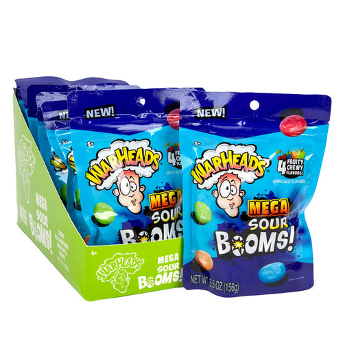 Warheads Mega Sour Booms Chewy Candy Peg Bag - 8 Count